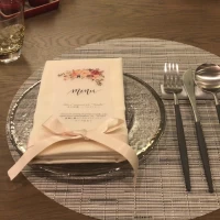 料理のメニュー。箸を使えるところが良い。