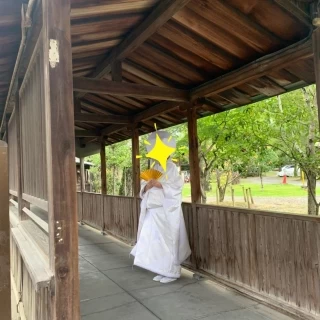 神社内での撮影風景