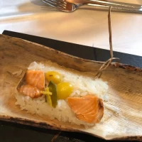 秋鮭の飯蒸し