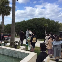 披露宴会場前のガーデン