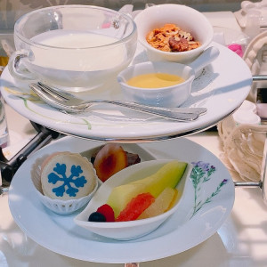 朝食べれないだろうからと、お洒落な軽食が出てきてビックリ|548915さんのアニヴェルセル 東京ベイ（営業終了）の写真(906124)