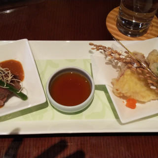 天ぷらとステーキ