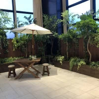デザートビュッフェができるテラス