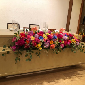 メインテーブル装花|550435さんのKATSUTAYA(勝田屋)の写真(918707)