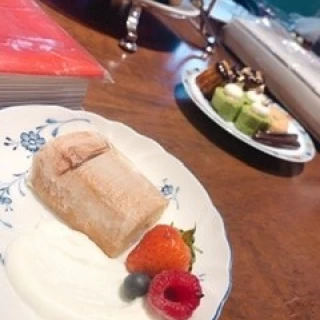 ケーキ入刀のバームクーヘン