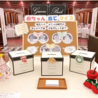 ウェルカムスペース装飾と持ち込みクイズボード