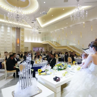 新郎新婦から見た会場の景色です。とても広く感じました。