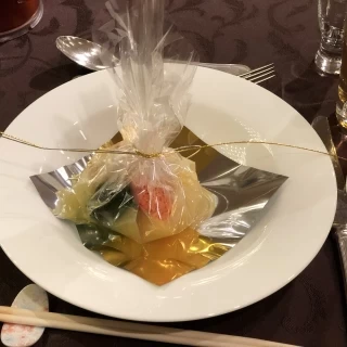 婚礼料理(魚と蟹が入っておりとても美味しかったです)