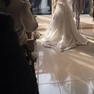 チャペルでの新郎新婦