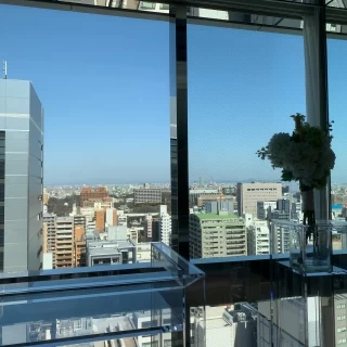 チャペルからも名古屋城が見える