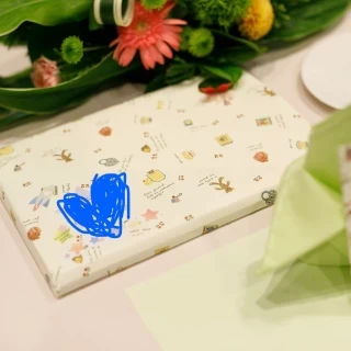 お子様用のナプキンは竹の子型に