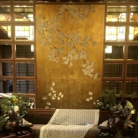披露宴会場の金屏風