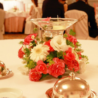 テーブルの装飾花