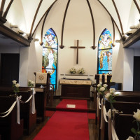 旧軽井沢礼拝堂の中です