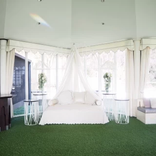 屋上庭園の一画
