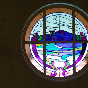 天井のステンドグラス|555345さんの大阪市中央公会堂（マリーシンシアプロデュース）の写真(966503)