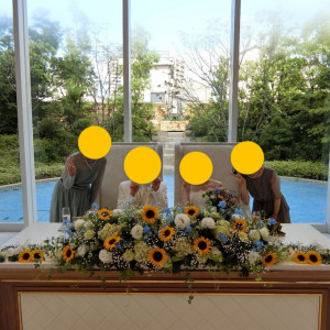 装花、披露宴会場|556242さんのララシャンスOKAZAKI迎賓館の写真(1570834)
