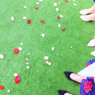 ガーデンの芝はふわふわ