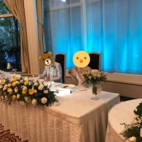 高砂の装花
カーテンのライトの色は変えることができます