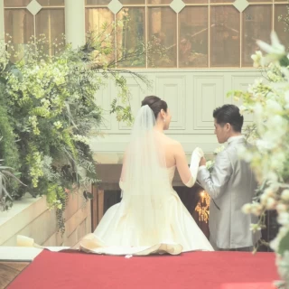 新郎新婦退場時