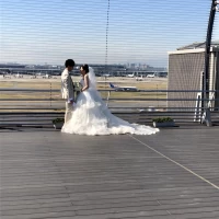 式が始まる前に、展望デッキで写真撮影！