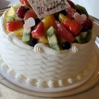 このケーキをカットしました