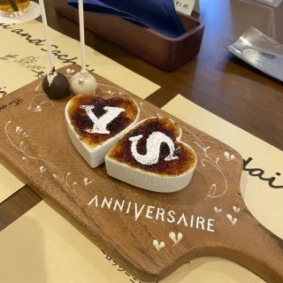 式場見学でいただいた試食のクレームブリュレです。