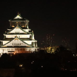 披露宴会場からの夜景です。大阪城がよく見えました！