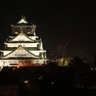 披露宴会場からの夜景です。大阪城がよく見えました！