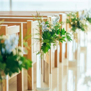 グレードアップなしの装花かわいいです
