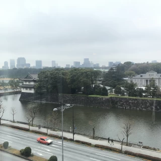 角部屋の披露宴会場からの眺め