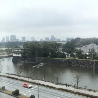 角部屋の披露宴会場からの眺め