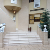 中庭にある階段