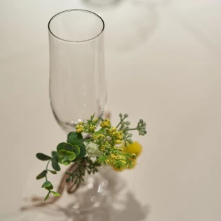 グラスの飾りは自作で持ち込みました。持ち込み料無料です