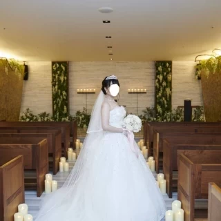 室内チャペルでの記念撮影