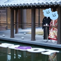 挙式後も敷地内のいろんなロケーションで写真を撮りました