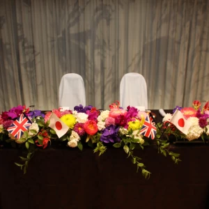 高砂の花は、マム(菊)と薔薇をあわせてもらい、日英を表現|563583さんの指宿白水館の写真(1046148)