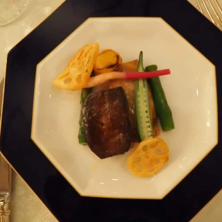 鱸とフォアグラの照り焼き