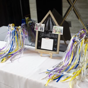 受付スペースにリボンワンズ|563895さんの8G Horie RiverTerrace Weddingの写真(1054582)