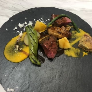 旬の食材を使ったメインのお肉の試食