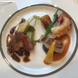 お肉とお魚のプレート
