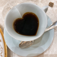 食後のコーヒーカップがハートだった♡