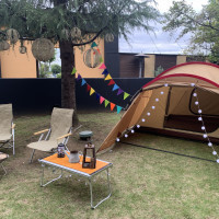 趣味のキャンプ用テントを立てました。