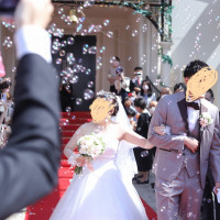 フラワーシャワーの時にシャボン玉の演出