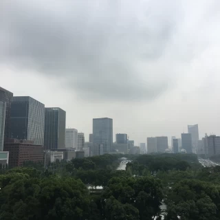フラワーシャワーもできるチャペルの横のテラスから見える景色