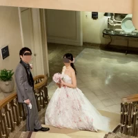 裏階段での撮影
