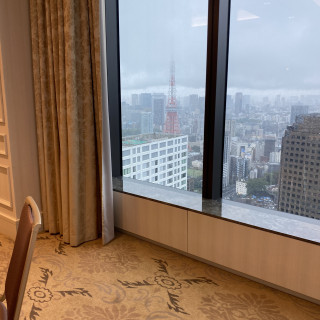 披露宴会場からの景色。東京タワーが近くに見えました。