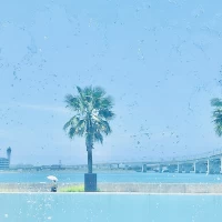 ゲストの控室からも海が見えます。