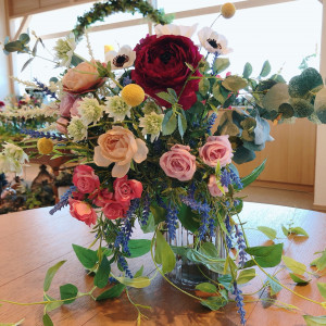 テーブルのお花もきれい|565960さんのアトリエ ザ ウエディングギャラリーの写真(1069090)