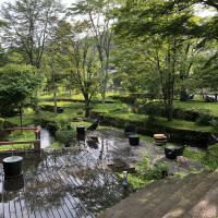 星のやの庭で
水波とよばれる宿だそうです